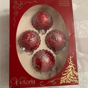 adidas Red and Silver Holiday Ornaments